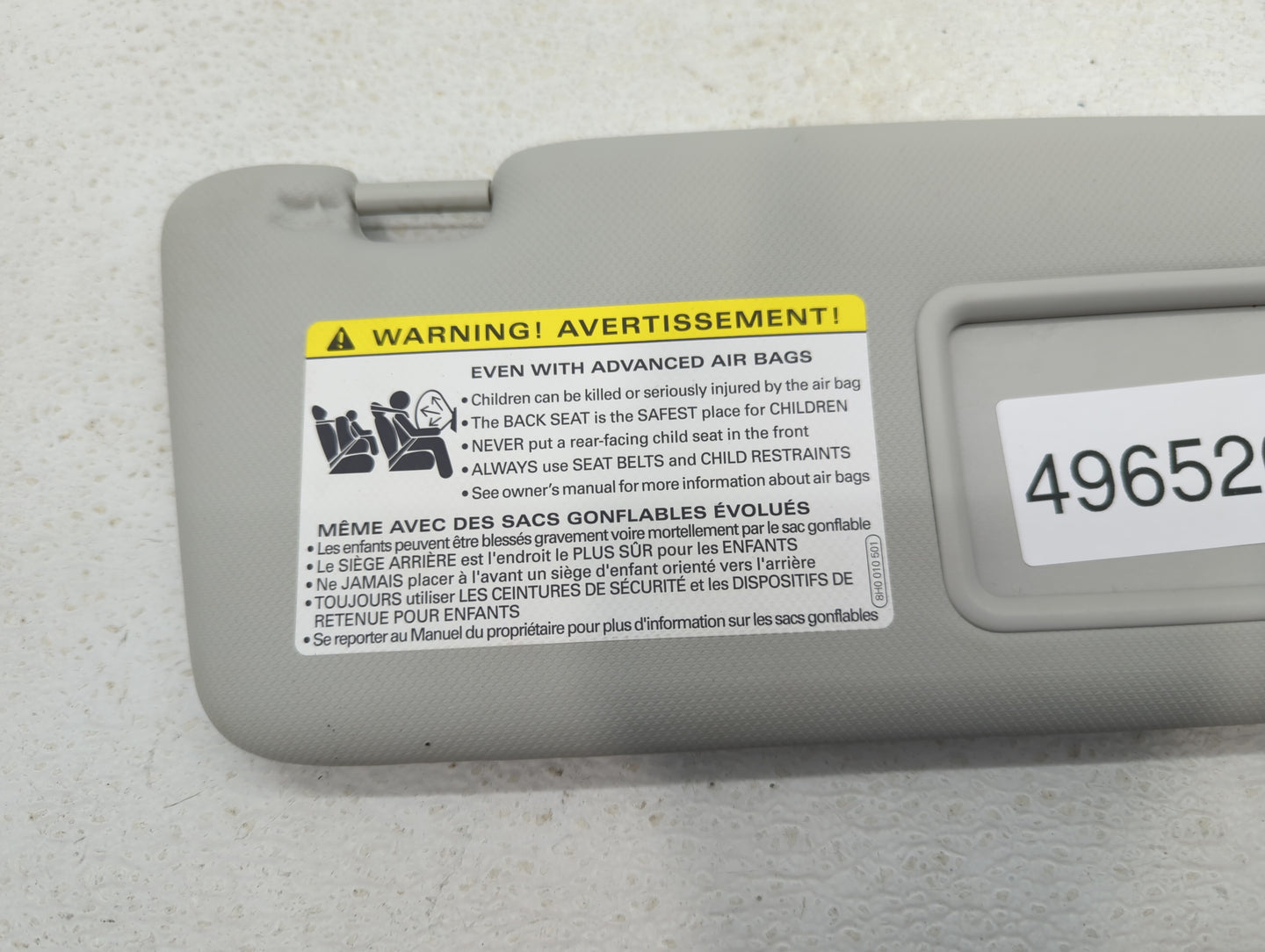 2009-2012 Audi A4 Sun Visor Shade Replacement Passenger Right Mirror Fits Fits 2009 2010 2011 2012 OEM Used Auto Parts - Oem