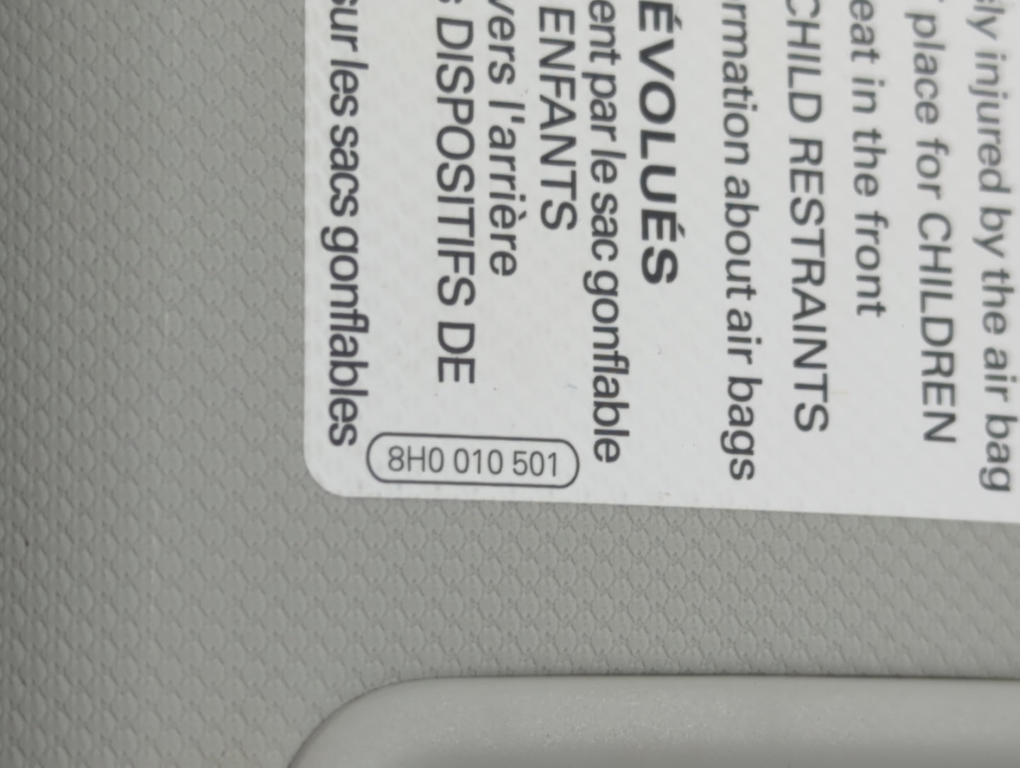 2009-2012 Audi A4 Sun Visor Shade Replacement Passenger Right Mirror Fits Fits 2009 2010 2011 2012 OEM Used Auto Parts - Oem