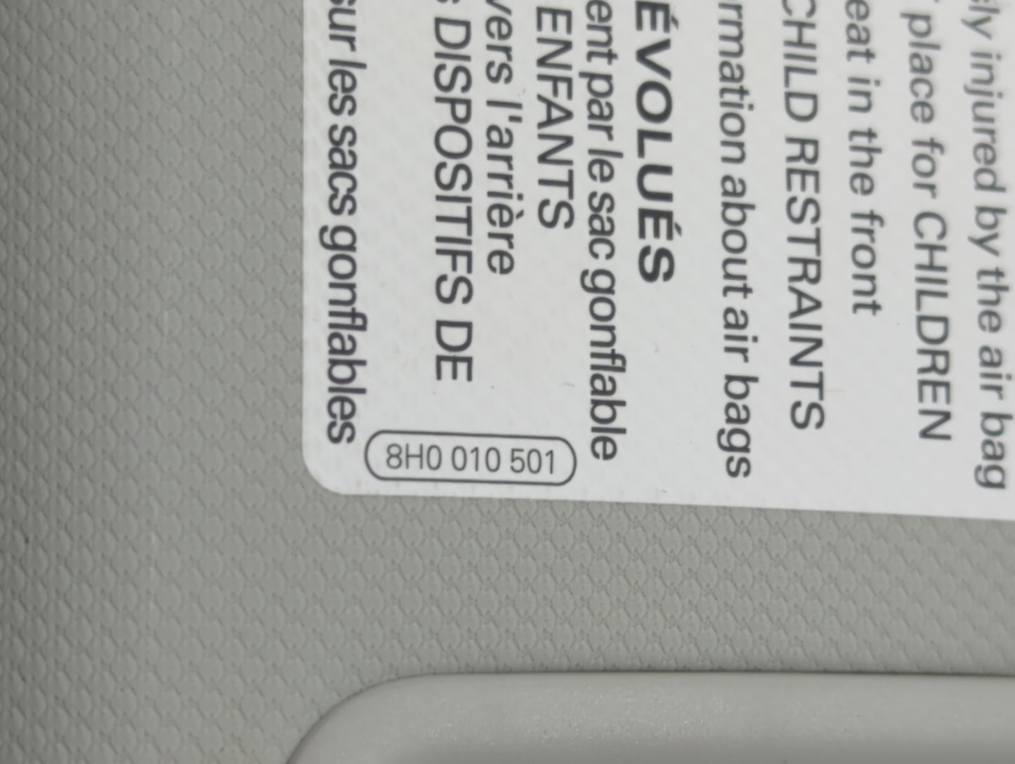 2009-2012 Audi A4 Sun Visor Shade Replacement Passenger Right Mirror Fits Fits 2009 2010 2011 2012 OEM Used Auto Parts - Oem