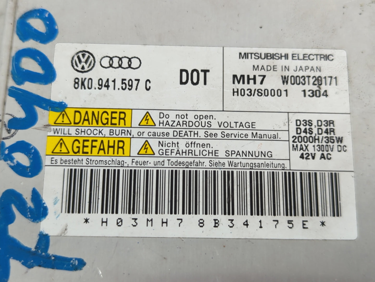 2009-2012 Audi A4 Headlight Ballast Head Light - Oemusedautoparts1.com