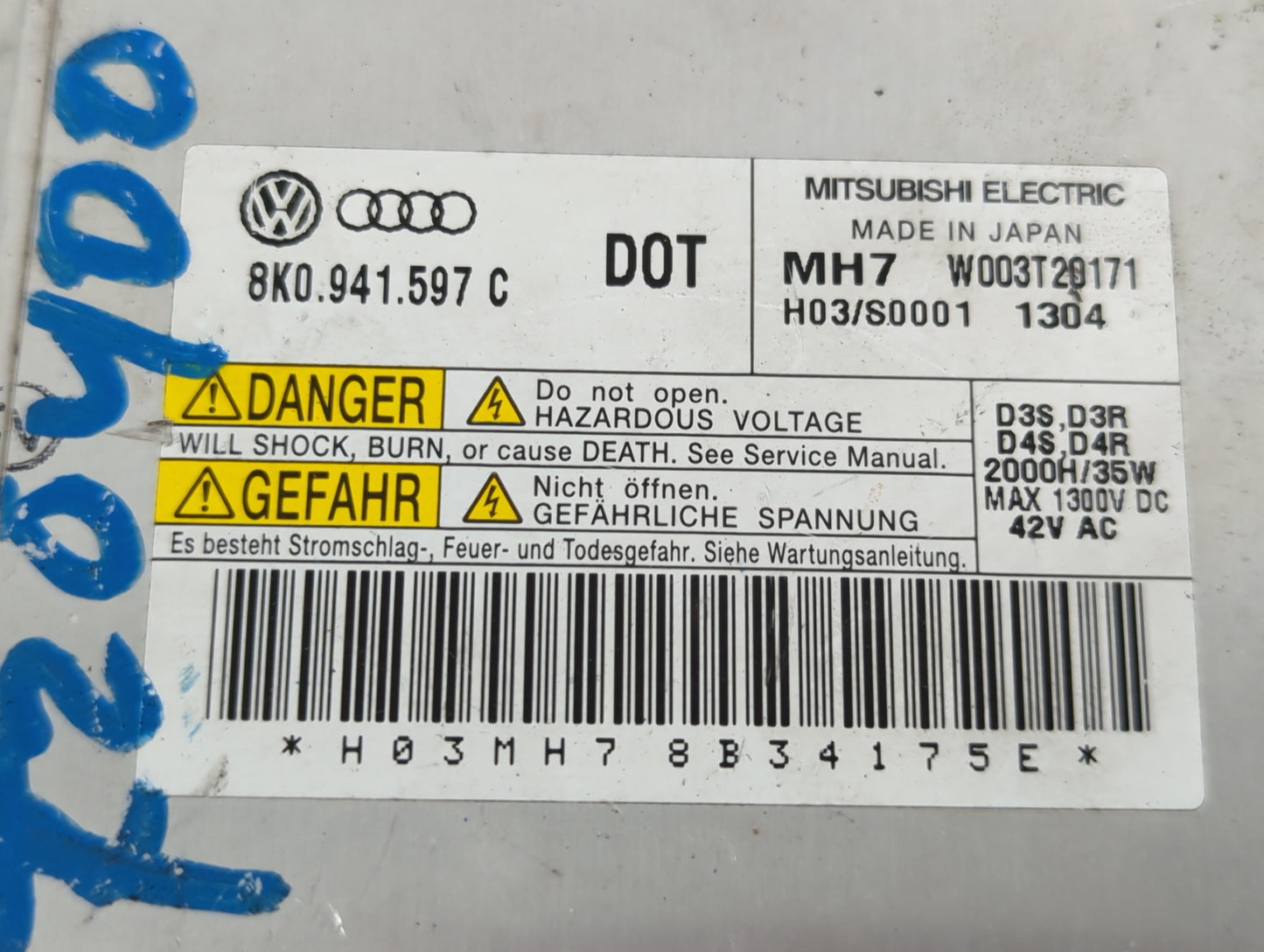 2009-2012 Audi A4 Headlight Ballast Head Light - Oemusedautoparts1.com