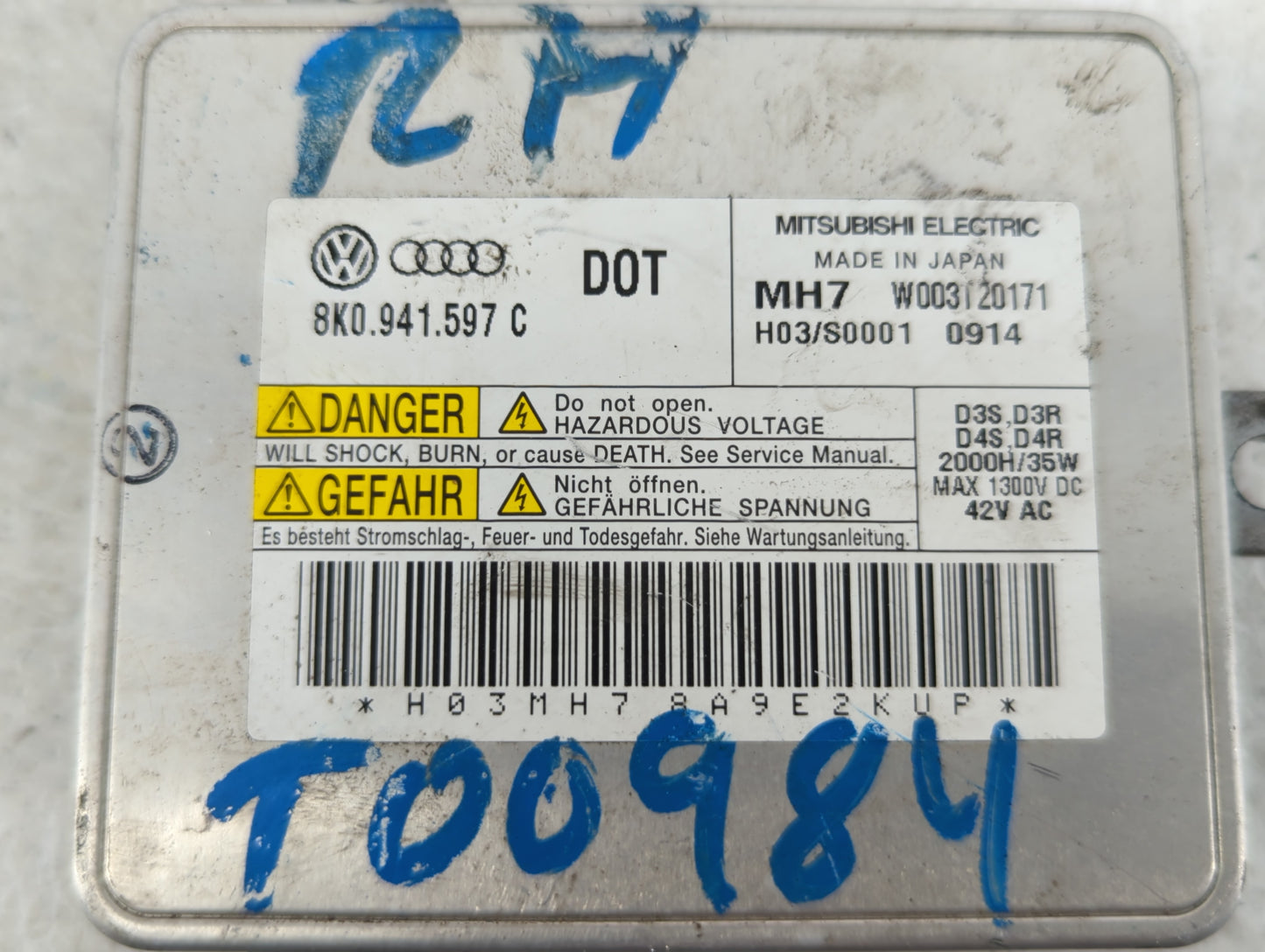 2009-2012 Audi A4 Headlight Ballast Head Light - Oemusedautoparts1.com
