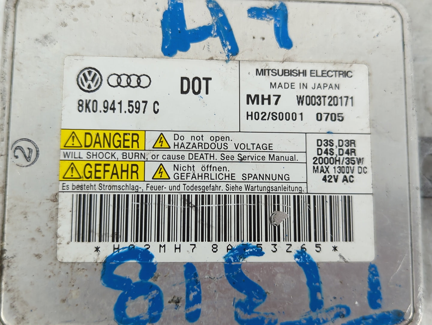 2009-2012 Audi A4 Headlight Ballast Head Light - Oemusedautoparts1.com