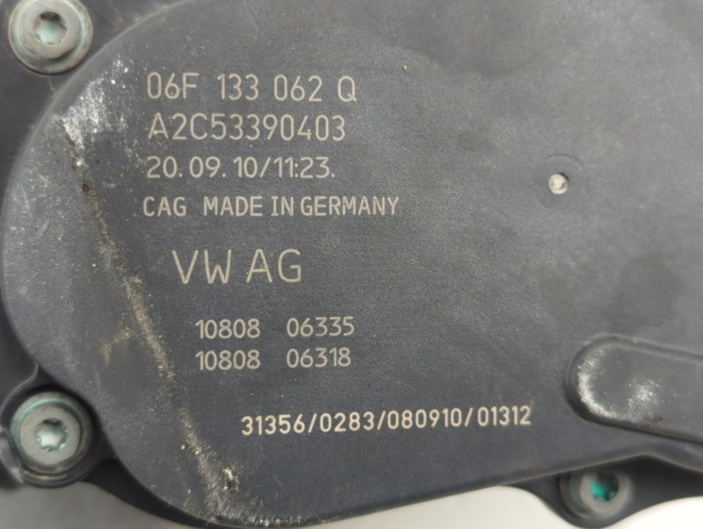 2011 Audi A4 Throttle Body P/N:06F 133 062 Q 7834787-02 Fits OEM Used Auto Parts - Oemusedautoparts1.com