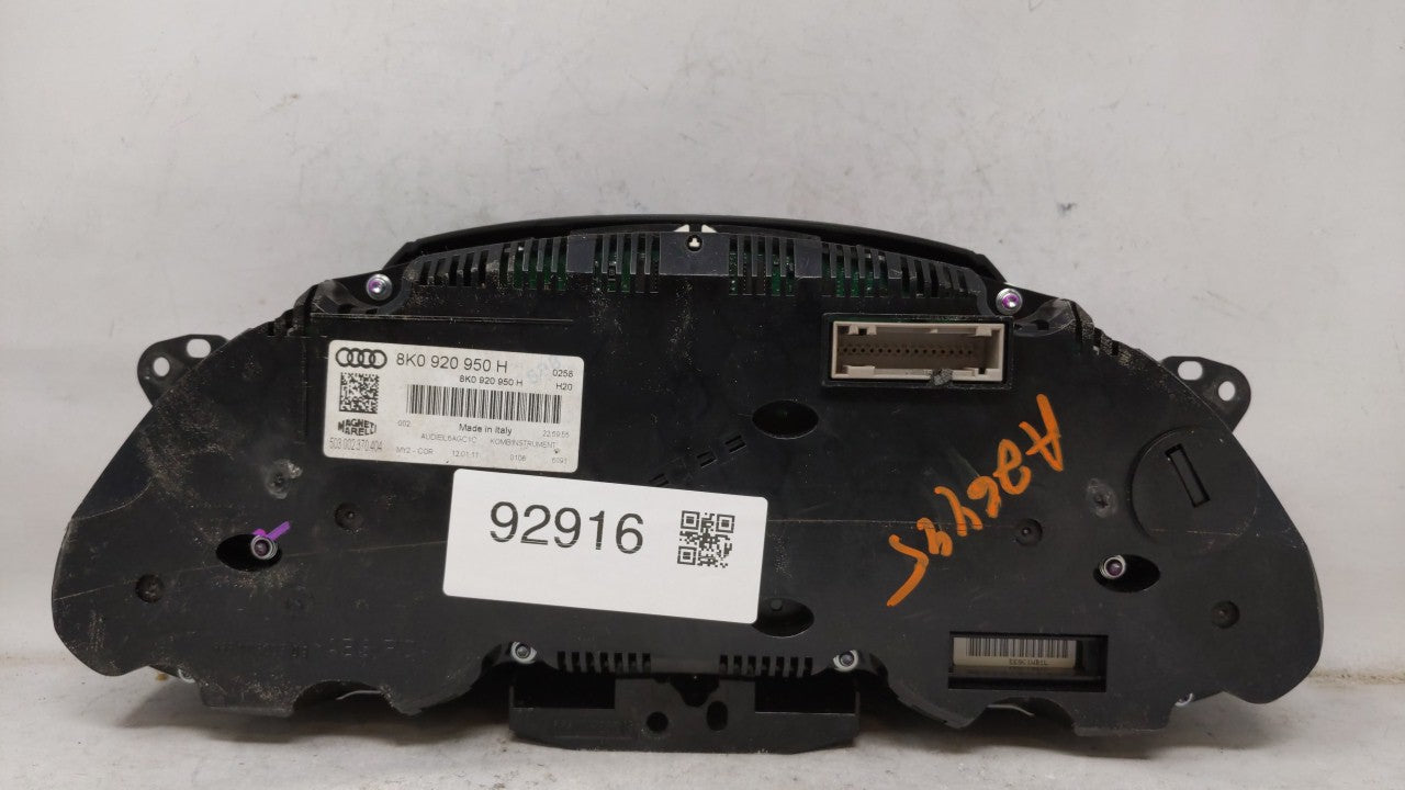 2010-2012 Audi A4 Instrument Cluster Speedometer Gauges P/N:8K0920950H Fits Fits 2010 2011 2012 OEM Used Auto Parts - Oemuse