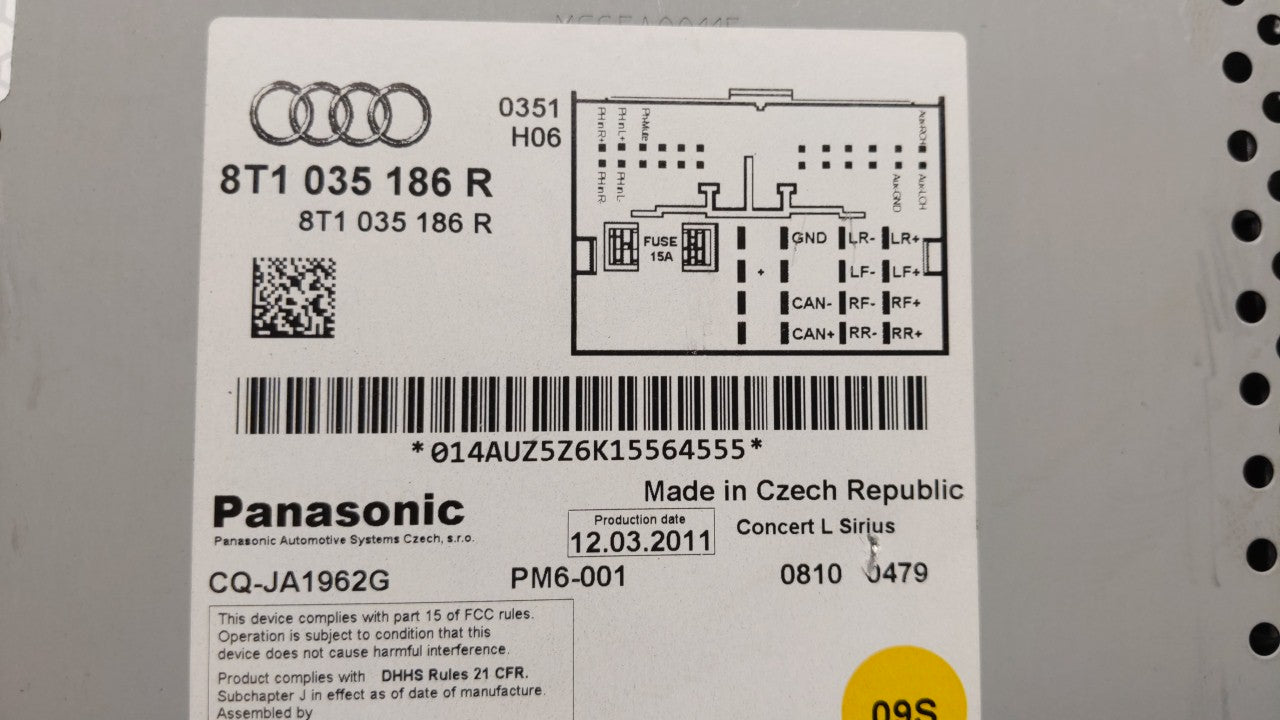 2010-2012 Audi A4 Quattro Am Fm Cd Player Radio Receiver - Oemusedautoparts1.com