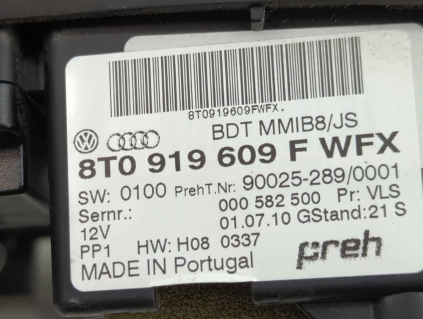 2010-2012 Audi A5 Radio AM FM Cd Player Receiver Replacement P/N:8T0919609F 8T0919609FWFX Fits OEM Used Auto Parts - Oemused