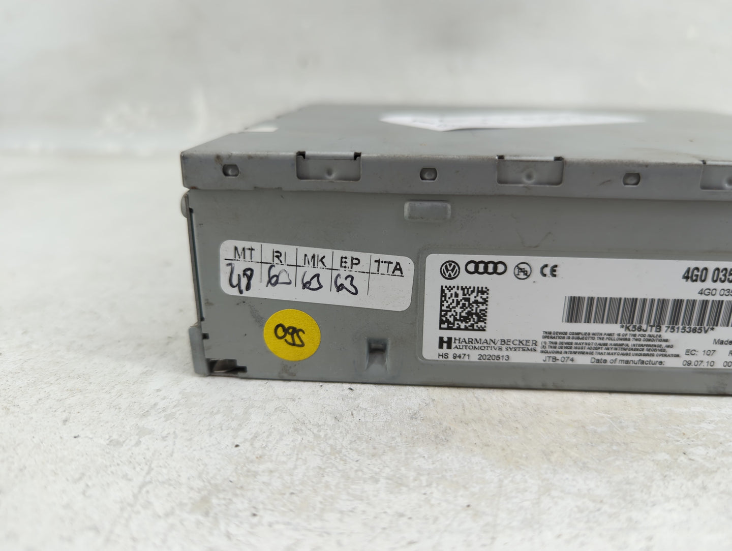 2010-2017 Audi A5 Radio AM FM Cd Player Receiver Replacement P/N:4G0035082 4G0035082H51 Fits OEM Used Auto Parts - Oemusedau
