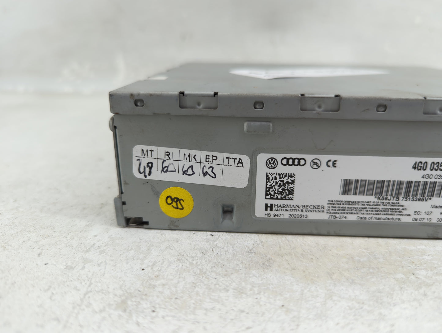 2010-2017 Audi A5 Radio AM FM Cd Player Receiver Replacement P/N:4G0035082 4G0035082H51 Fits OEM Used Auto Parts - Oemusedau