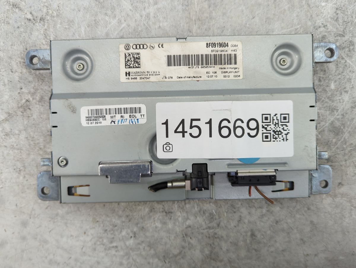 2010-2012 Audi A5 Information Radio Display Screen 1451669 - Oemusedautoparts1.com