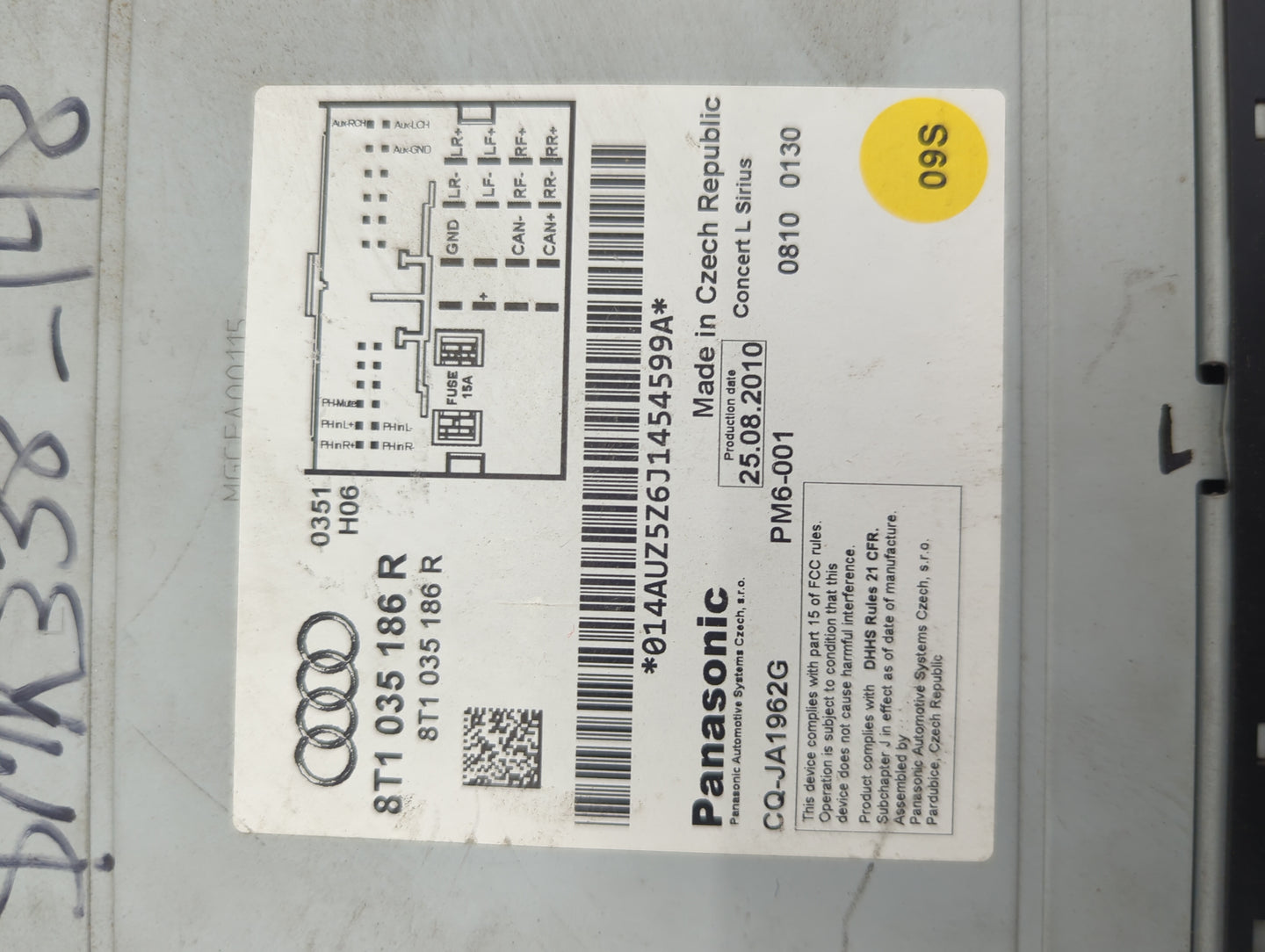2008-2012 Audi A5 Radio AM FM Cd Player Receiver Replacement P/N:8T1035186R CQ-JA1962G Fits Fits 2008 2009 2010 2011 2012 OE