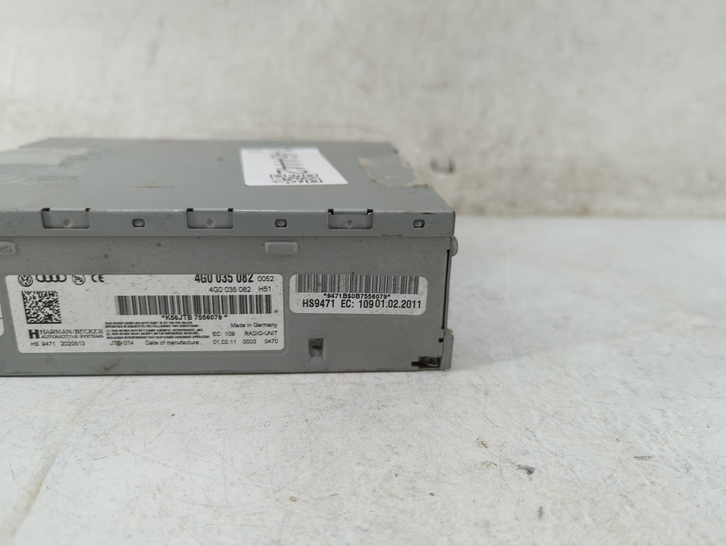 2010-2017 Audi A5 Radio AM FM Cd Player Receiver Replacement P/N:4G0035082 4G0 035 082 Fits OEM Used Auto Parts - Oemusedaut