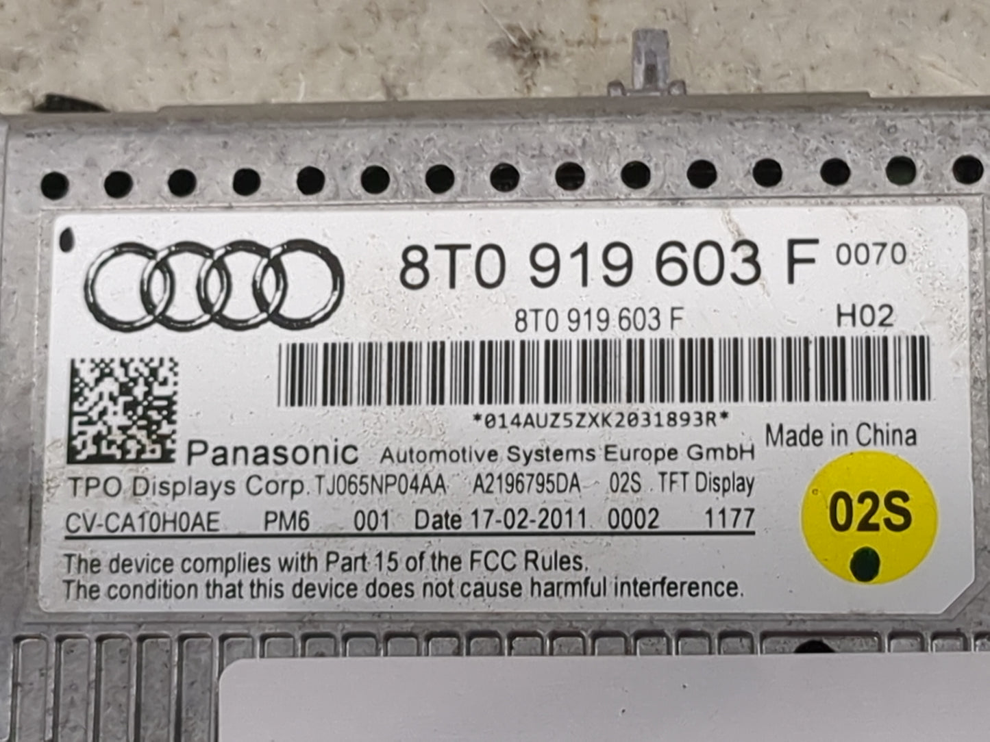 2008-2012 Audi A5 Information Display Screen 1494976 - Oemusedautoparts1.com