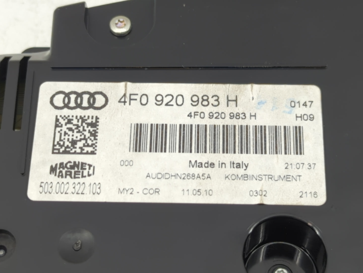 2009-2011 Audi A6 Instrument Cluster Speedometer Gauges P/N:4F0 920 983 H Fits Fits 2009 2010 2011 OEM Used Auto Parts - Oem