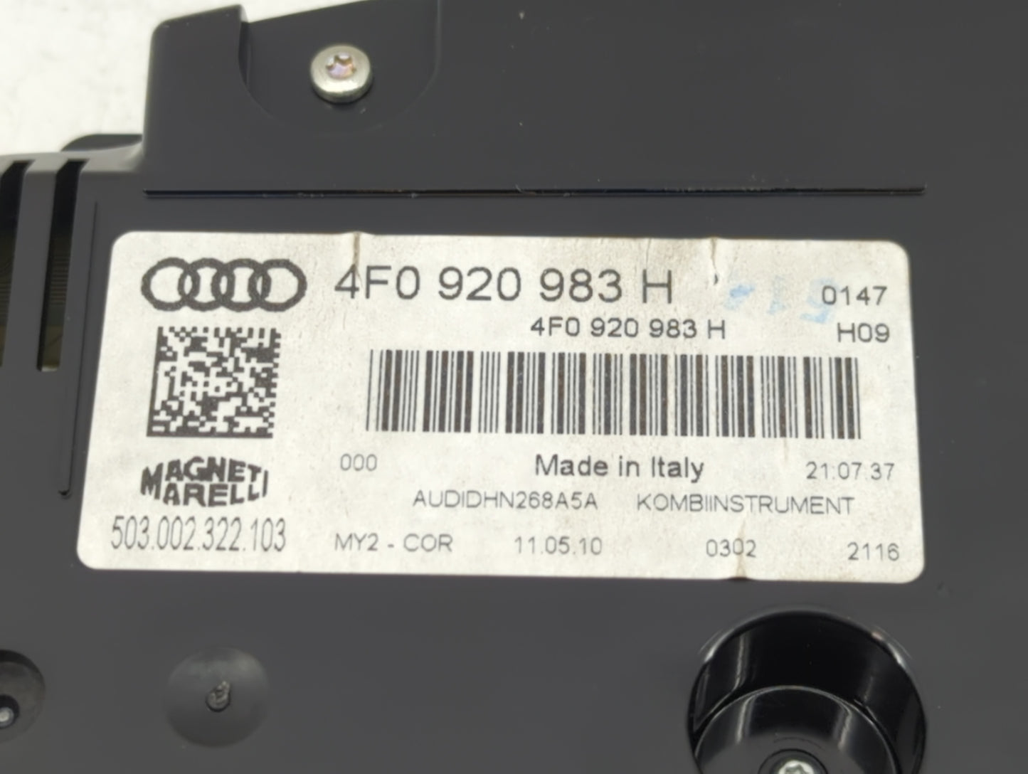 2009-2011 Audi A6 Instrument Cluster Speedometer Gauges P/N:4F0 920 983 H Fits Fits 2009 2010 2011 OEM Used Auto Parts - Oem