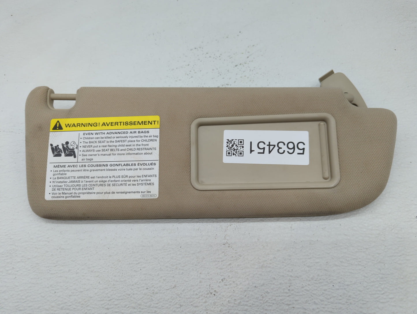 2005-2011 Audi A6 Sun Visor Shade Replacement Passenger Right Mirror Fits Fits 2005 2006 2007 2008 2009 2010 2011 OEM Used A