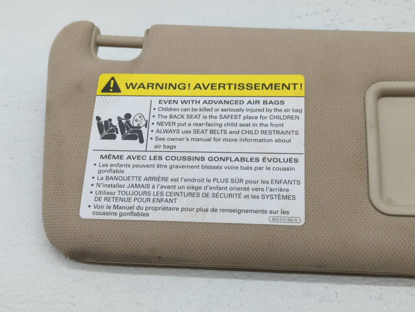 2005-2011 Audi A6 Sun Visor Shade Replacement Passenger Right Mirror Fits Fits 2005 2006 2007 2008 2009 2010 2011 OEM Used A