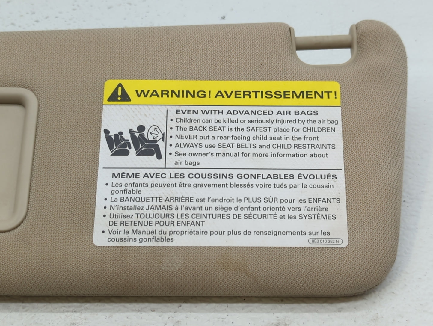 2005-2011 Audi A6 Sun Visor Shade Replacement Passenger Right Mirror Fits Fits 2005 2006 2007 2008 2009 2010 2011 OEM Used A