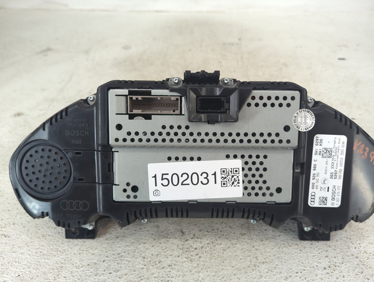2011-2012 Audi A8 Instrument Cluster Speedometer Gauges P/N:4H0920980C 4H0920980, 0263670071 Miles: Fits Fits 2011 2012 OEM 