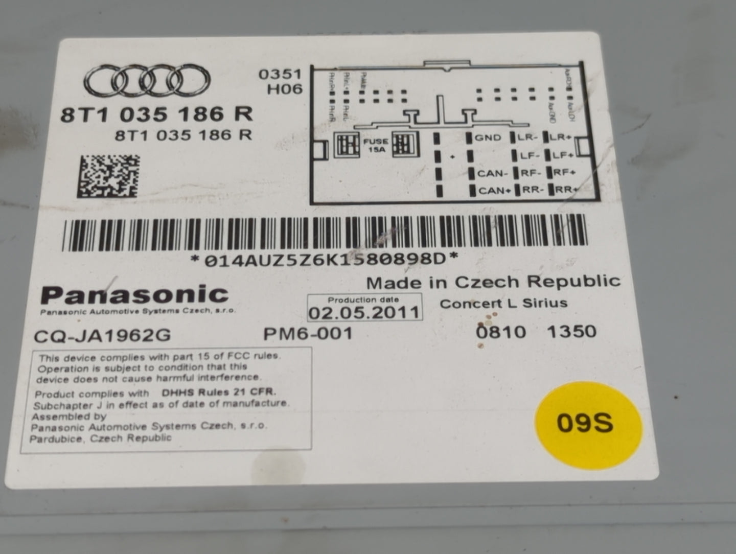 2011-2017 Audi Q5 Radio AM FM Cd Player Receiver Replacement P/N:8T1035186R CQ-JA1962G Fits OEM Used Auto Parts - Oemusedaut