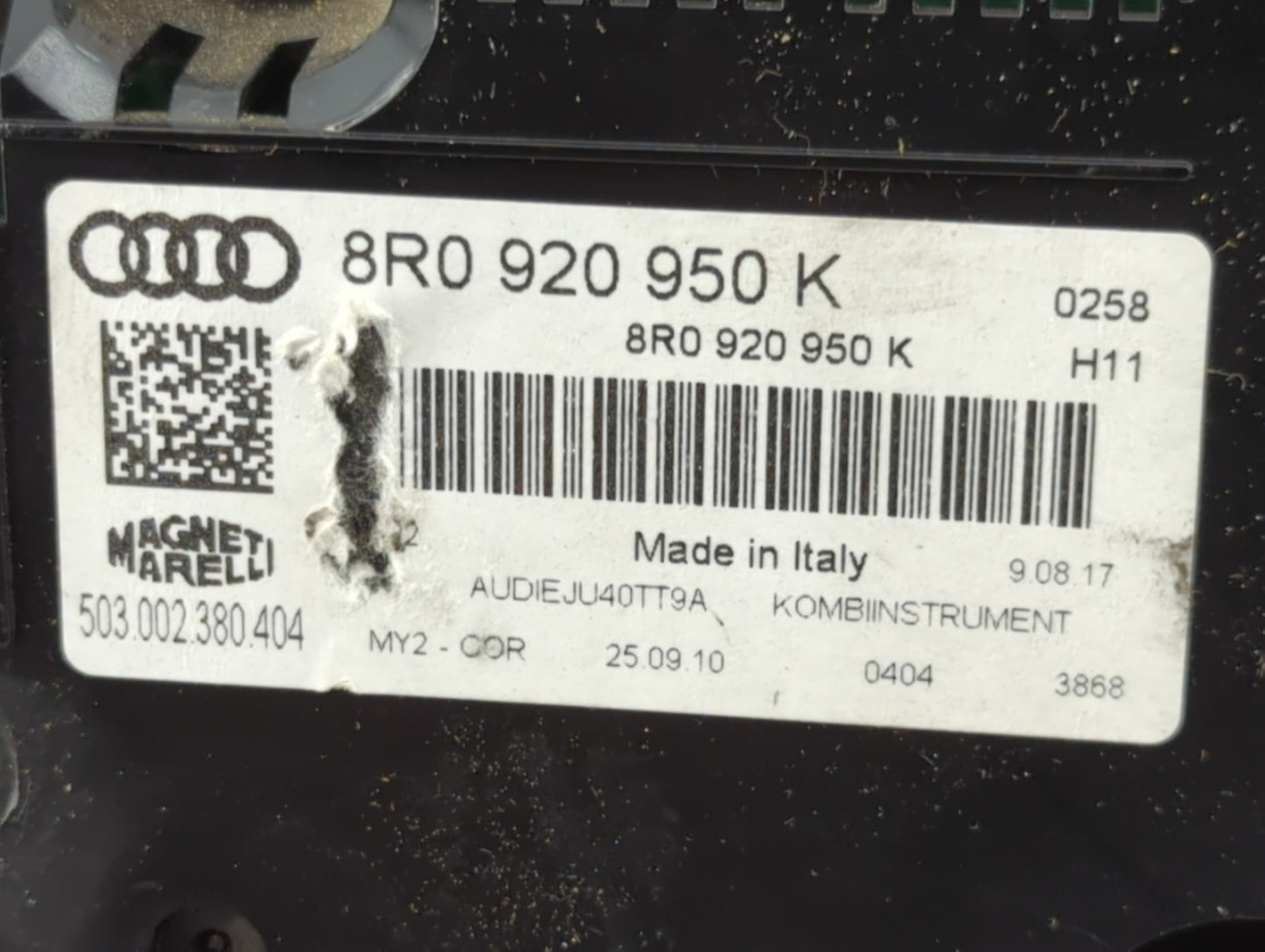 2011-2012 Audi Q5 Instrument Cluster Speedometer Gauges P/N:503 002 380 404 8R0 920 950 K Miles: Fits Fits 2011 2012 OEM Use