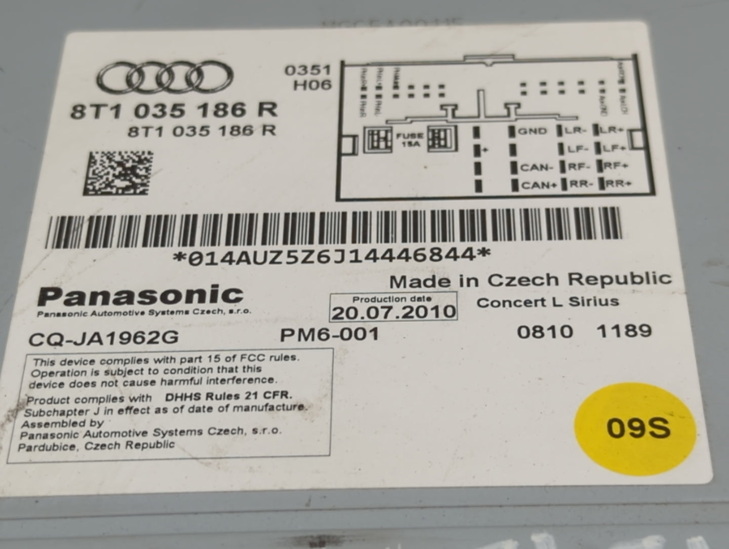 2011-2017 Audi Q5 Radio AM FM Cd Player Receiver Replacement P/N:CQ-JA1962G 0810 1189 Fits OEM Used Auto Parts - Oemusedauto