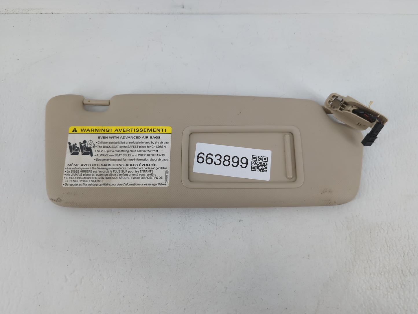 2011 Audi Q5 Sun Visor Shade Replacement Passenger Right Mirror Fits Fits 2009 2010 2012 OEM Used Auto Parts - Oemusedautopa