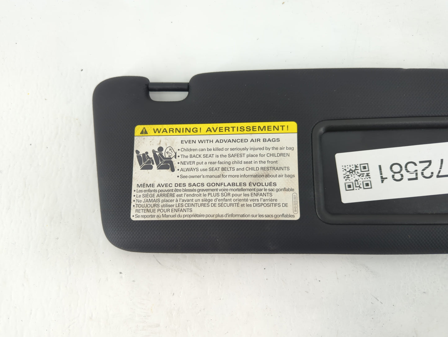 2011 Audi Q5 Sun Visor Shade Replacement Passenger Right Mirror Fits Fits 2009 2010 2012 OEM Used Auto Parts - Oemusedautopa