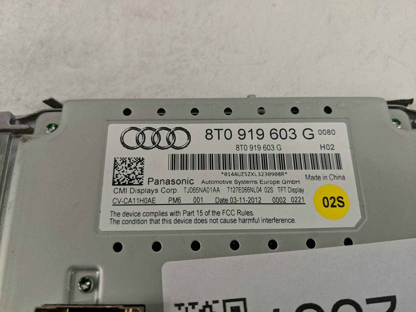 2011 Audi S4 Radio AM FM Cd Player Receiver Replacement P/N:8F0919604 Fits Fits 2006 OEM Used Auto Parts - Oemusedautoparts1