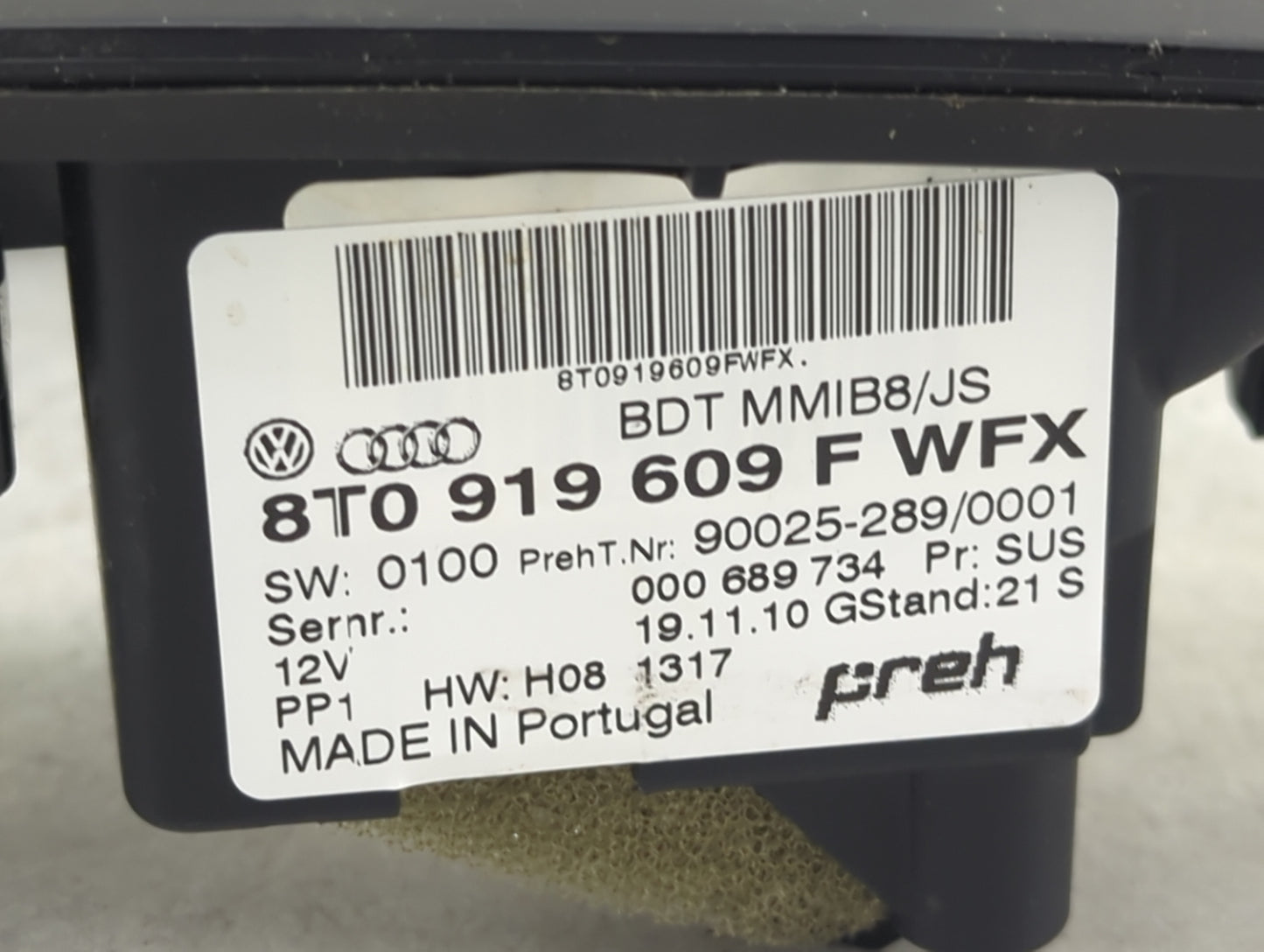 2011 Audi S4 Radio AM FM Cd Player Receiver Replacement P/N:8T0919609F 8T0919609FWFX Fits OEM Used Auto Parts - Oemusedautop