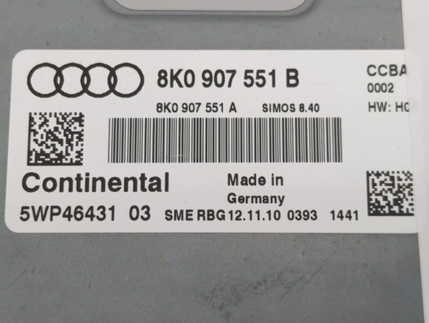 2011 Audi S4 PCM Engine Control Computer ECU ECM PCU OEM P/N:5WP46431 8K0 907 551 B Fits OEM Used Auto Parts - Oemusedautopa