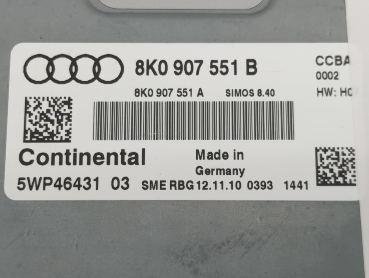 2011 Audi S4 PCM Engine Control Computer ECU ECM PCU OEM P/N:5WP46431 8K0 907 551 B OEM Used Auto Parts - Oemusedautoparts1.