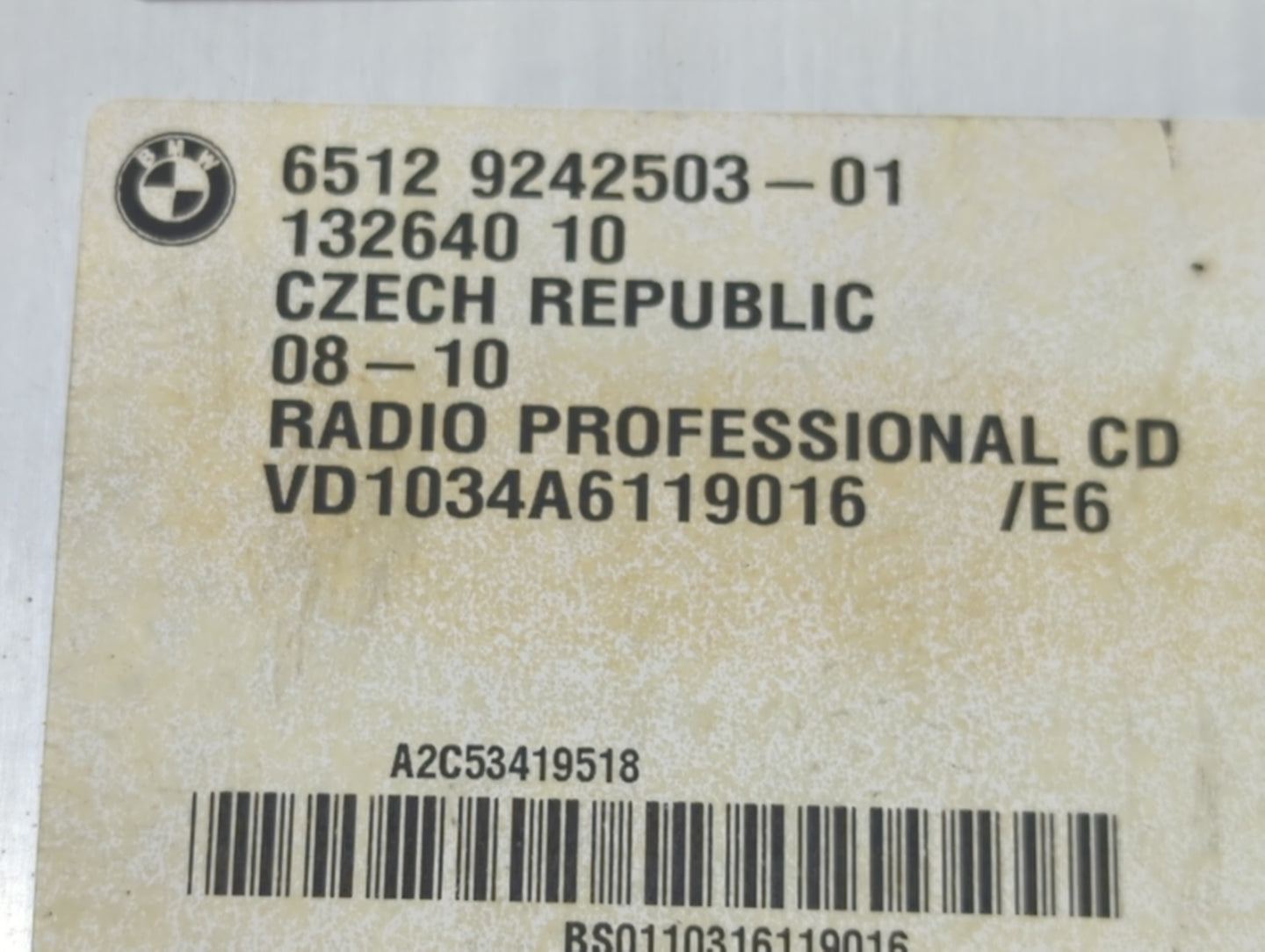 2010-2013 Bmw 128i Radio AM FM Cd Player Receiver Replacement P/N:6512 9242503-01 Fits Fits 2010 2011 2012 2013 2014 2015 20