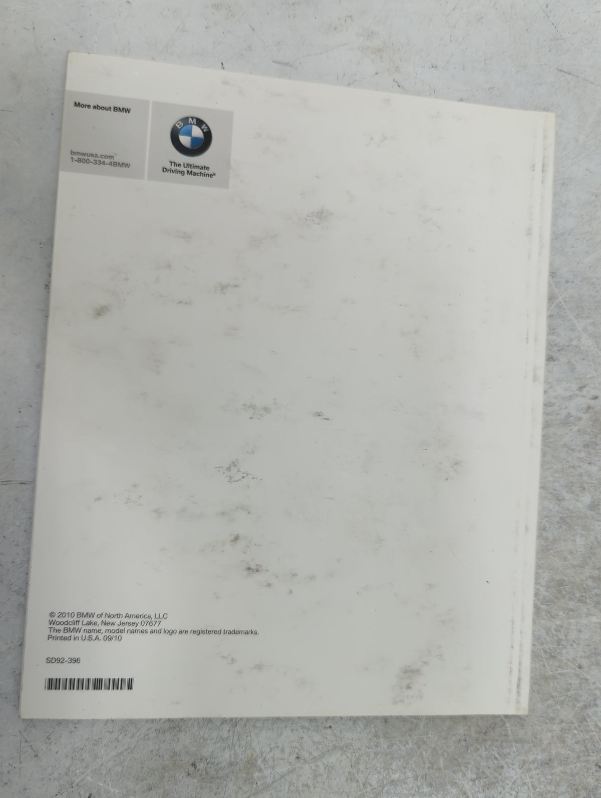2011 Bmw 3-Series Owners Manual Book Guide P/N:01402606926 SD92-396 OEM Used Auto Parts - Oemusedautoparts1.com