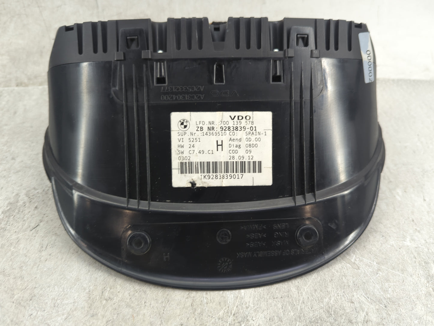 2011-2013 Bmw 328 Instrument Cluster Speedometer Gauges P/N:9242370-01 A2C 534 185 09, 14369510 Miles: Fits Fits 2011 2012 2