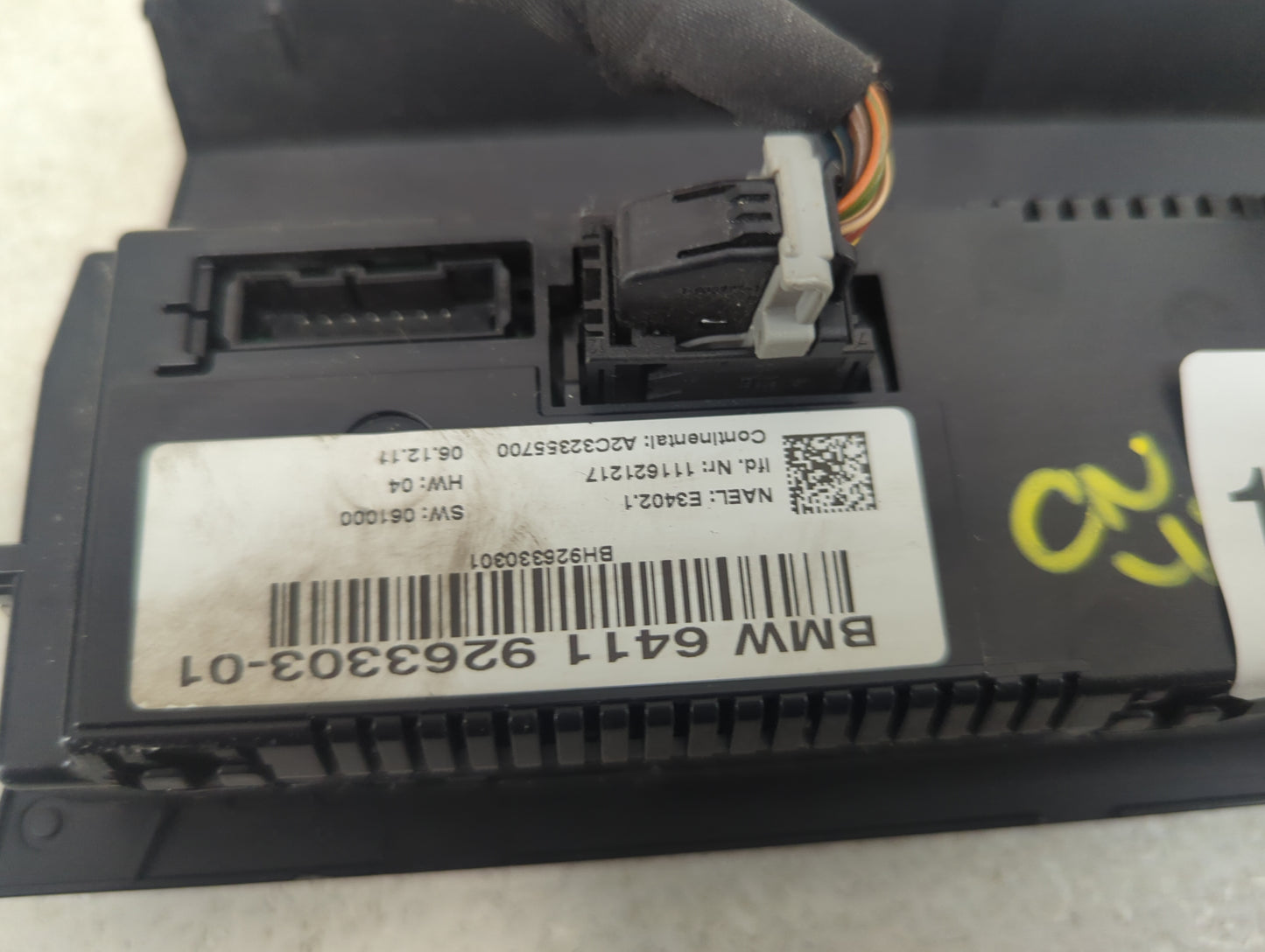 2010-2012 Bmw 328i Climate Control Module Temperature AC/Heater Replacement P/N:9263303-01 6411926330301 Fits OEM Used Auto 