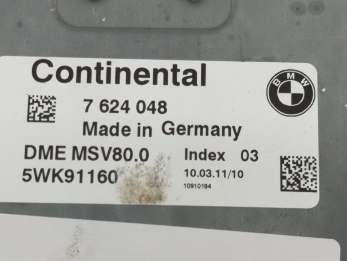 2011-2012 Bmw 328i PCM Engine Control Computer ECU ECM PCU OEM P/N:5WK91160 7 624 048 Fits Fits 2011 2012 2013 OEM Used Auto