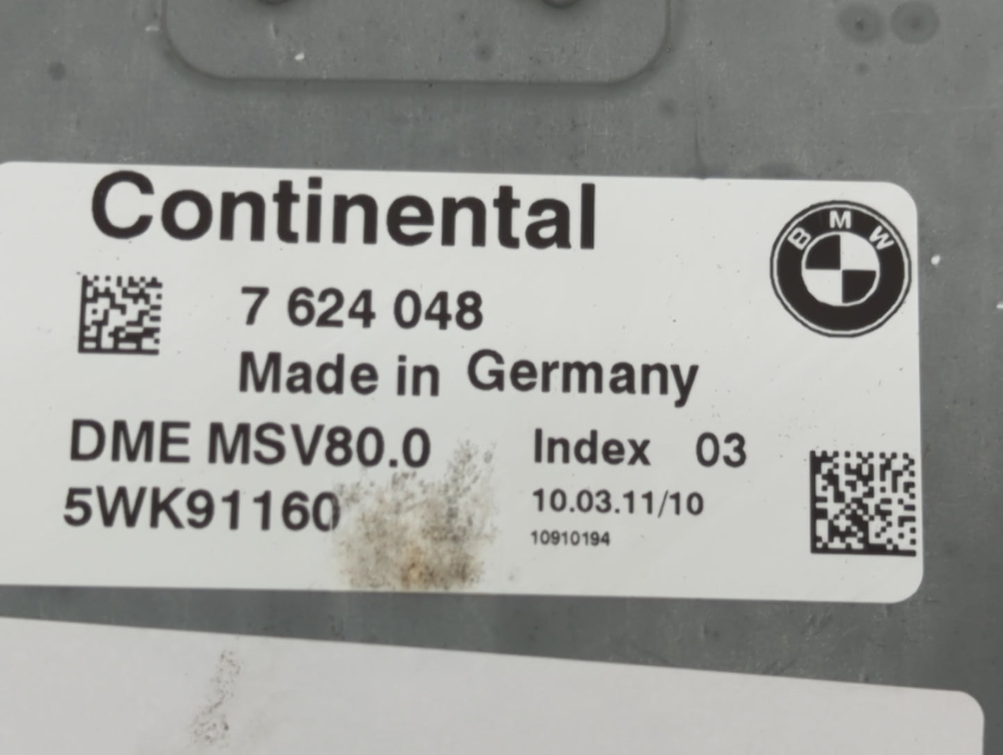 2011-2012 Bmw 328i PCM Engine Control Computer ECU ECM PCU OEM P/N:5WK91160 7 624 048 Fits Fits 2011 2012 2013 OEM Used Auto
