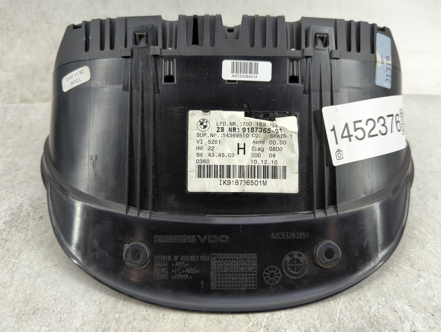 2011 Bmw 328i Instrument Cluster Speedometer Gauges P/N:9187365-01 Miles: Fits OEM Used Auto Parts - Oemusedautoparts1.com