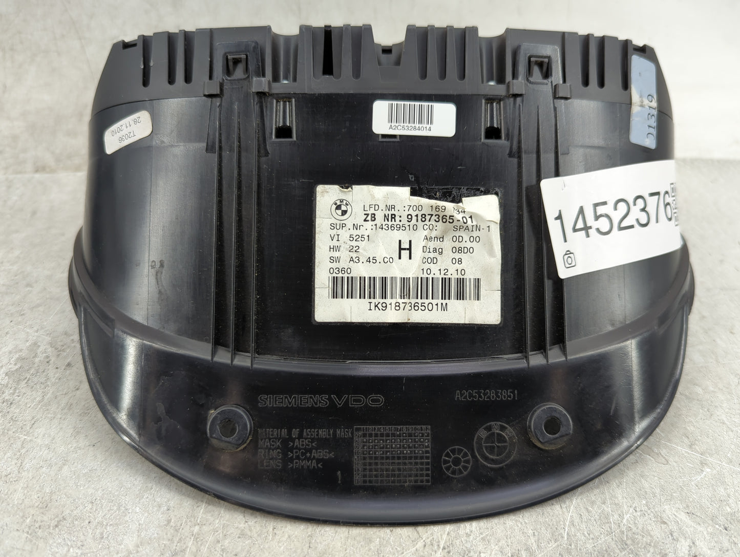 2011 Bmw 328i Instrument Cluster Speedometer Gauges P/N:9187365-01 Miles: Fits OEM Used Auto Parts - Oemusedautoparts1.com