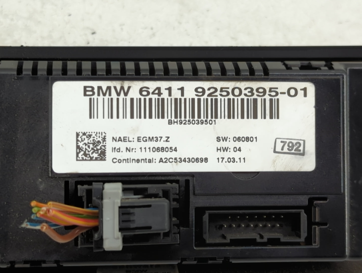 2011-2013 Bmw 328i Climate Control Module Temperature AC/Heater Replacement P/N:9250395-01 Fits Fits 2011 2012 2013 OEM Used