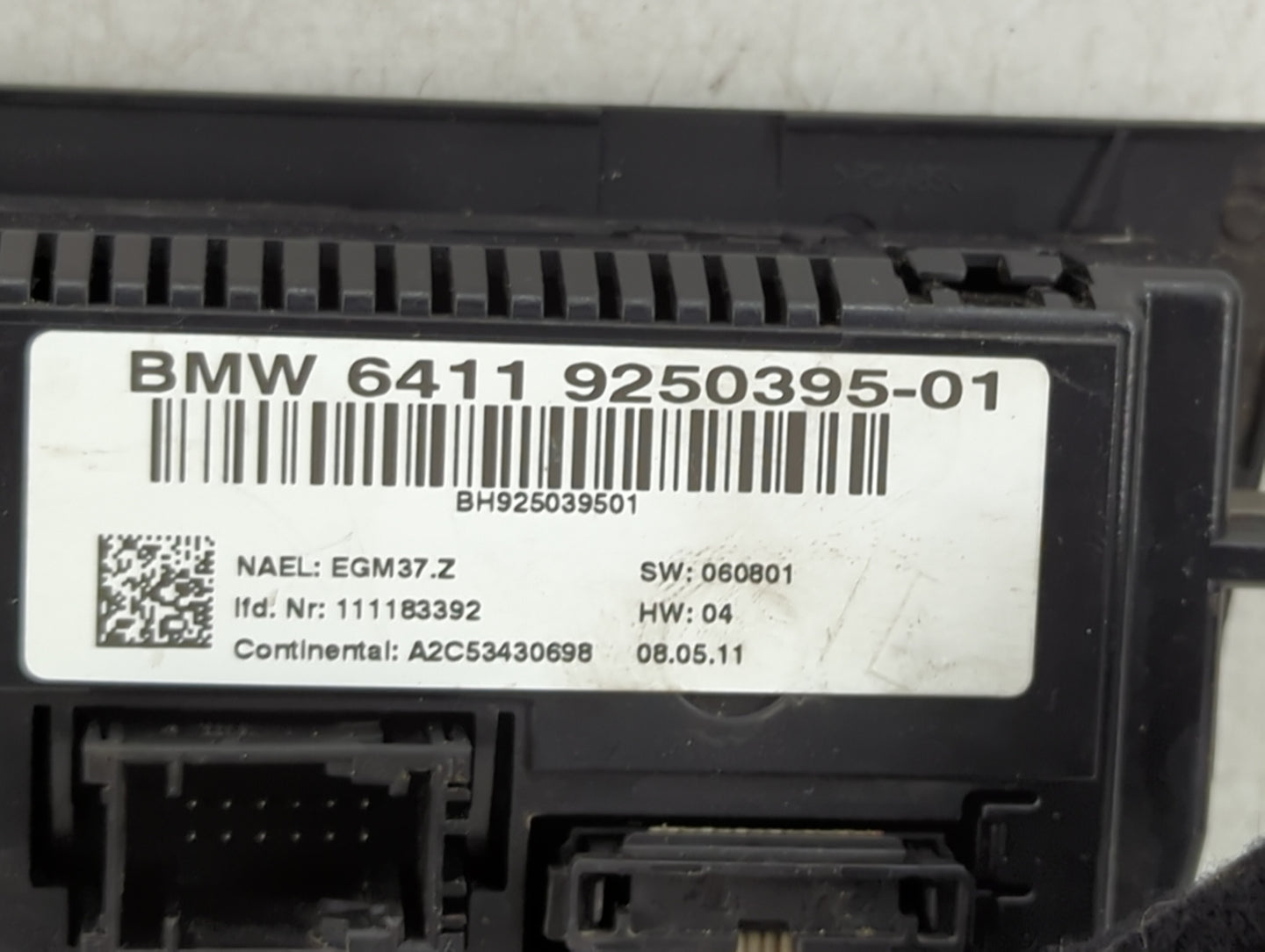 2011-2013 Bmw 328i Climate Control Module Temperature AC/Heater Replacement P/N:9250395-01 Fits Fits 2011 2012 2013 OEM Used