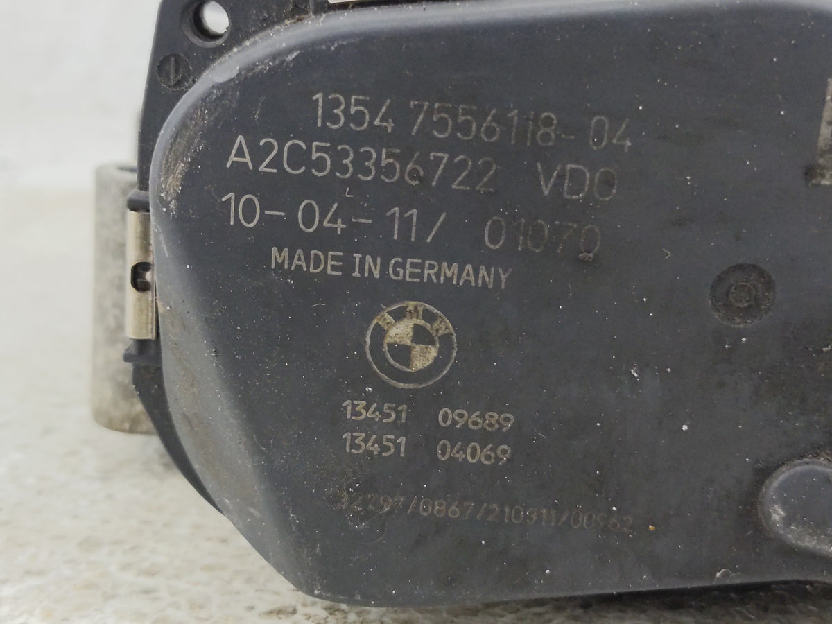 2011 Bmw 328i Xdrive Throttle Body P/N:1354 7556118-04 A2C53356722 Fits Fits 2007 2008 2009 2010 2012 2013 OEM Used Auto Par