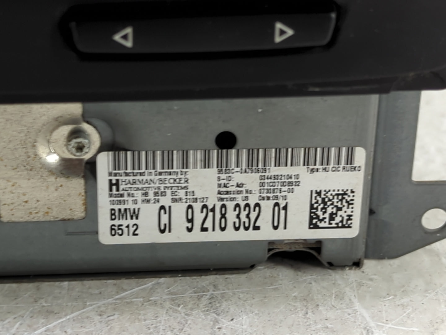 2011 Bmw 335 Radio AM FM Cd Player Receiver Replacement P/N:9218332 9583C-0A7906091 Fits OEM Used Auto Parts - Oemusedautopa