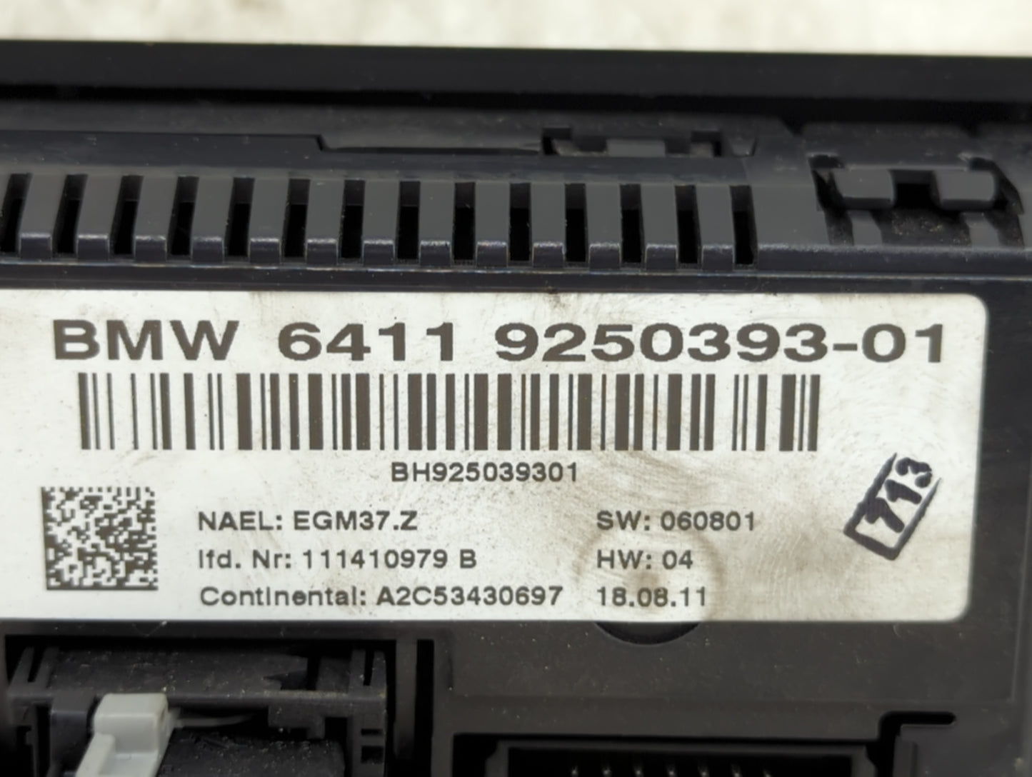 2010-2011 Bmw 335i Climate Control Module Temperature AC/Heater Replacement P/N:9250393-01 Fits Fits 2010 2011 2012 2013 201