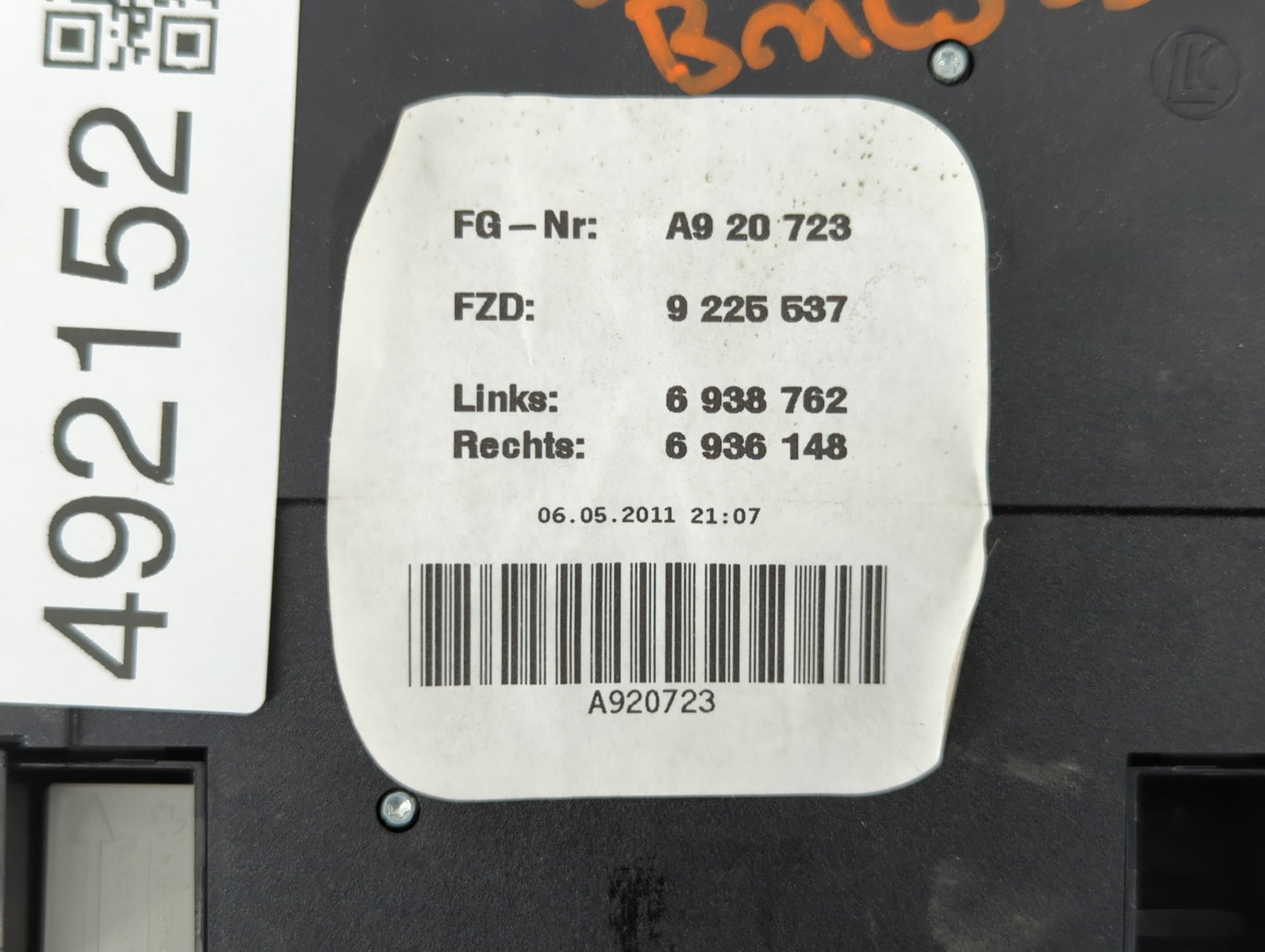 2011 Bmw 335i Overhead Roof Console Grey - Oemusedautoparts1.com