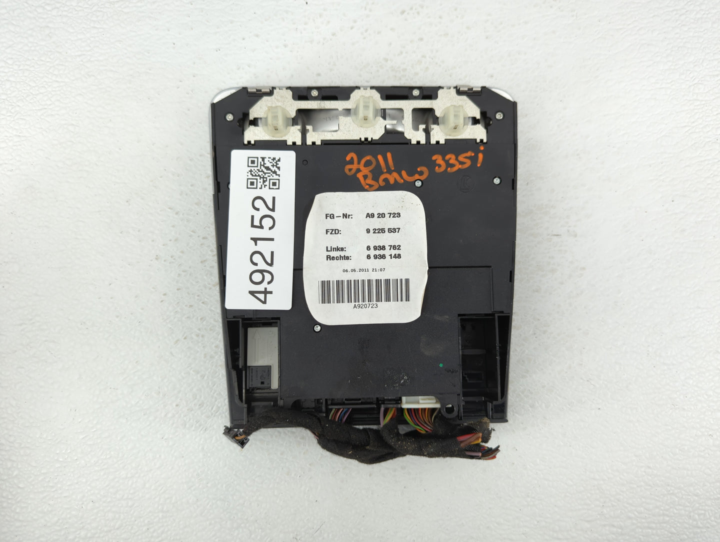 2011 Bmw 335i Overhead Roof Console Grey - Oemusedautoparts1.com