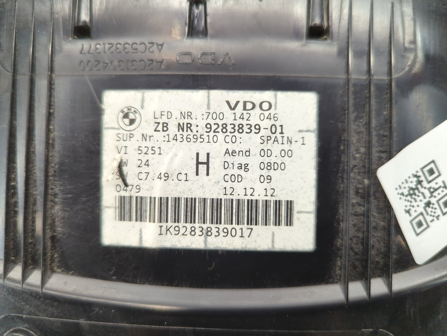 2011 Bmw 335i Instrument Cluster Speedometer Gauges P/N:9283839-01 9242370-01 Fits Fits 2012 2013 OEM Used Auto Parts - Oemu