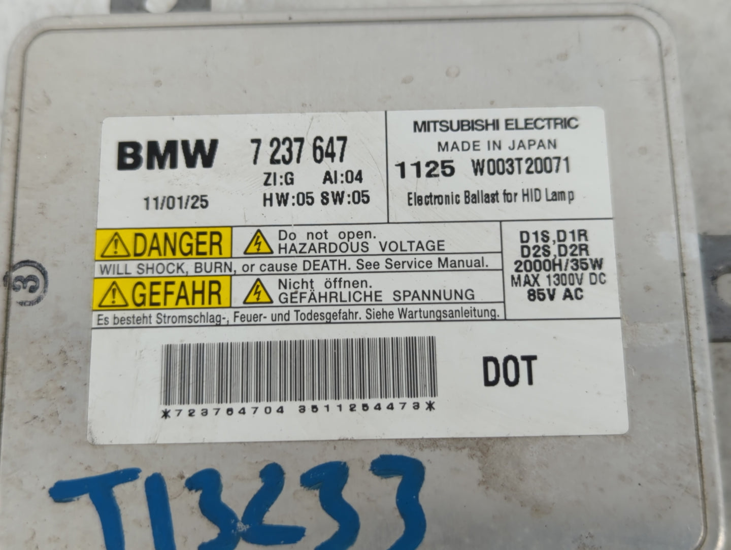 2011-2013 Bmw 335i Headlight Ballast Head Light - Oemusedautoparts1.com