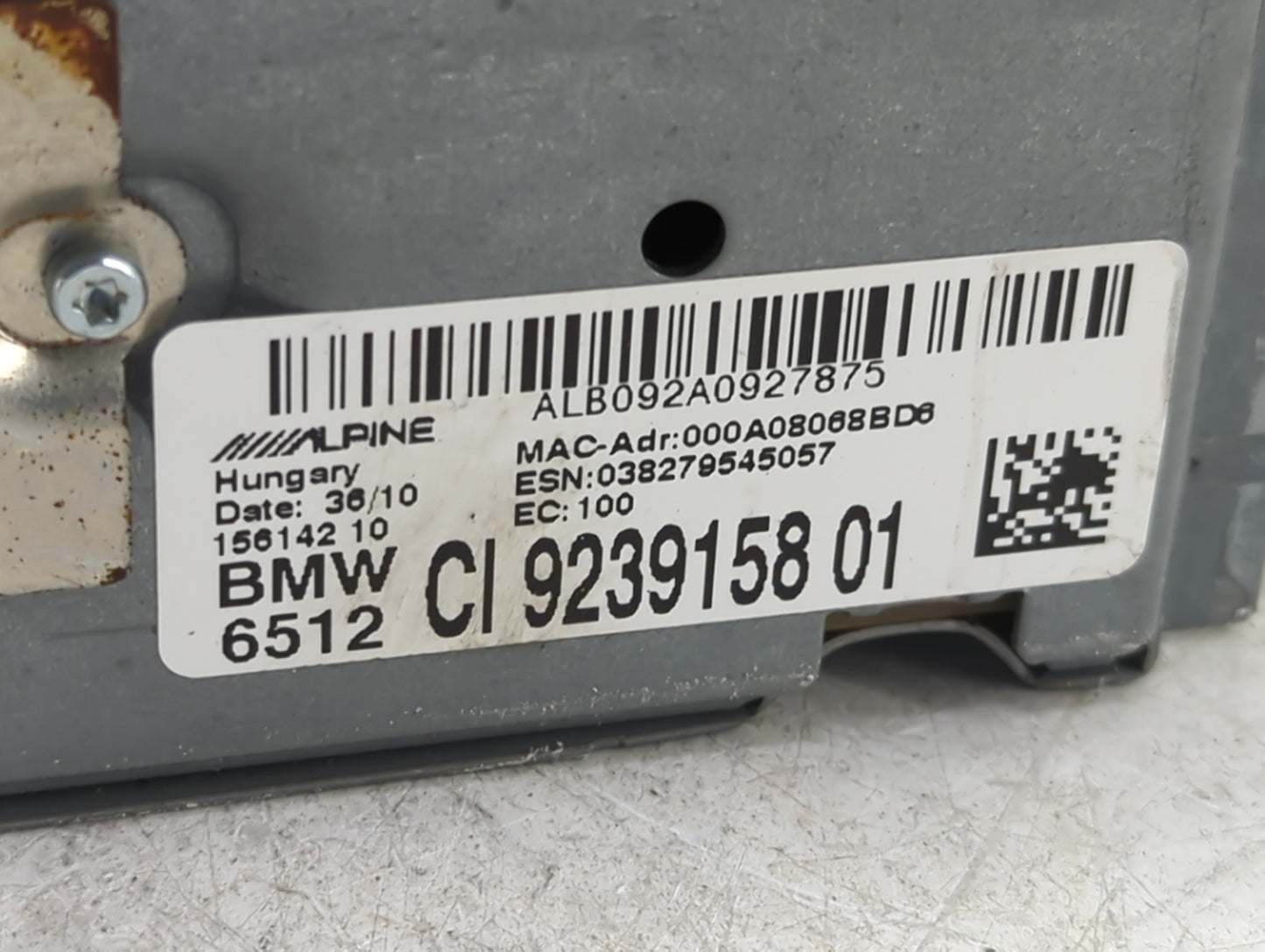2011-2012 Bmw 528 Radio AM FM Cd Player Receiver Replacement P/N:9239158 ALB092A0927875 Fits Fits 2010 2011 2012 OEM Used Au